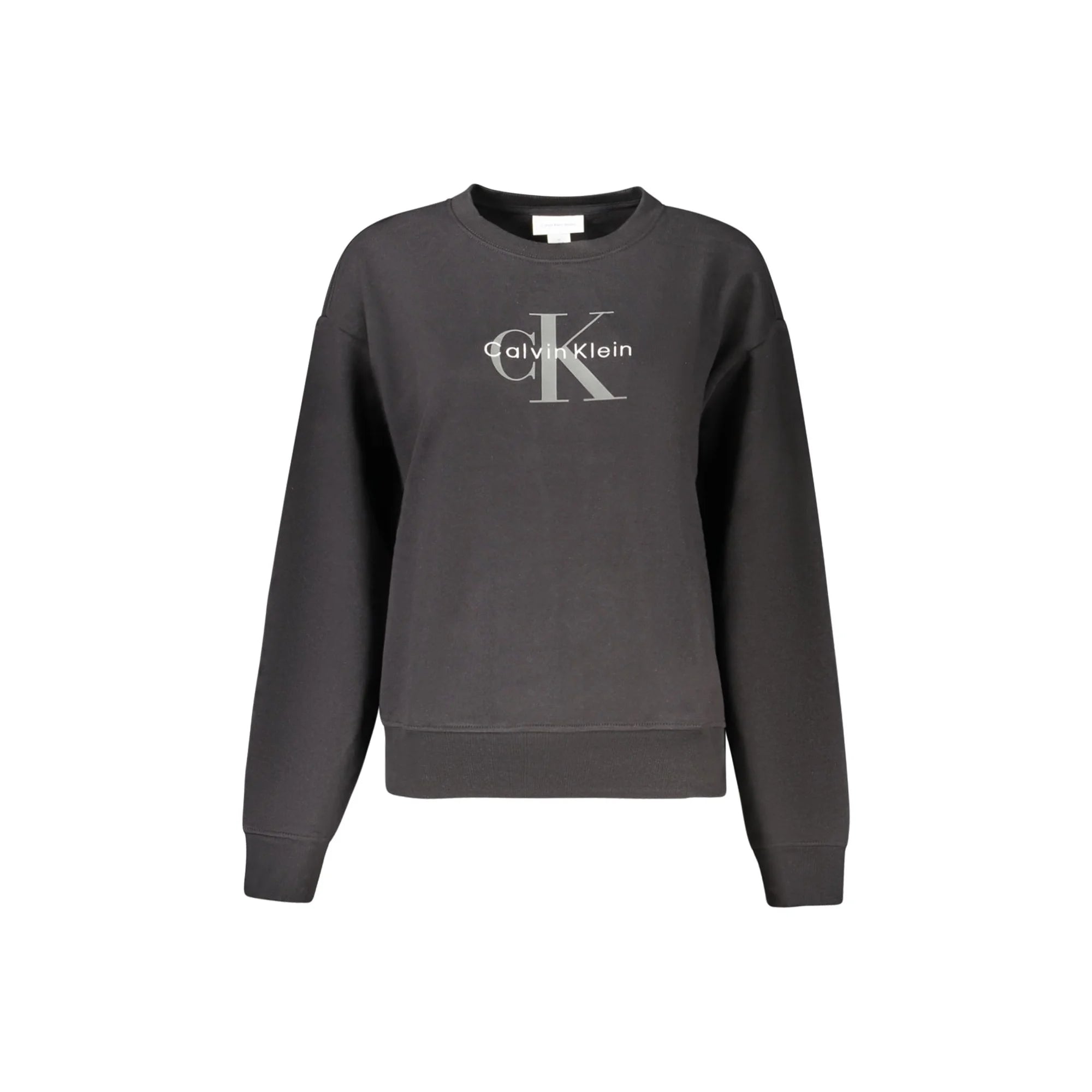 Calvin Klein Felpa Donna Nera Girocollo Garzata Stampa Ricamo Felpe Nero - foto prodotto
